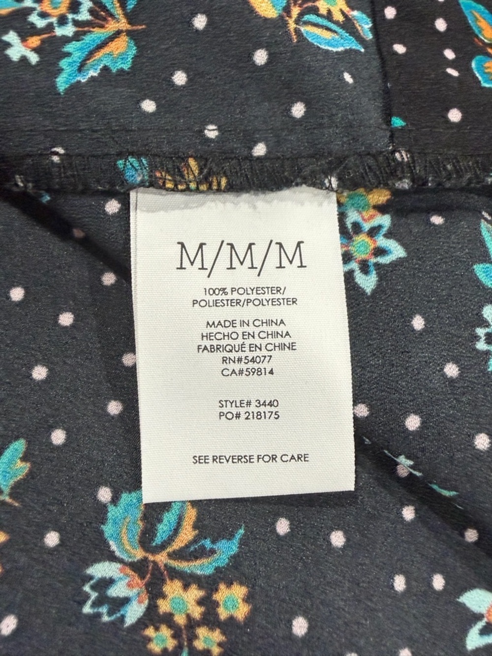 CAbi Black Sleeveless Floral Collared Pull-Over Blouse with Buttons - Picture 8 of 9